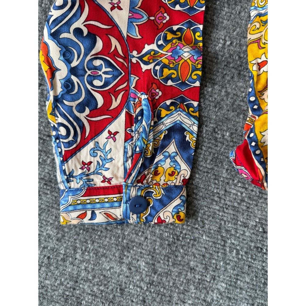 Haute Hippie Style Top & Pants Set Patchwork Print Colorful Medium - Picture 7 of 16